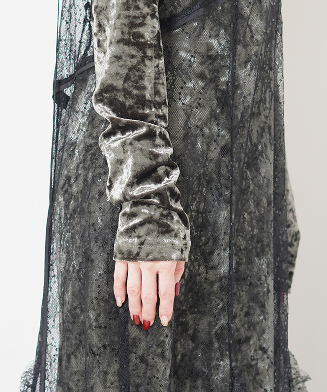 sparkle lace velour dress | ONEPIECE,ドレス | ROOM903 online