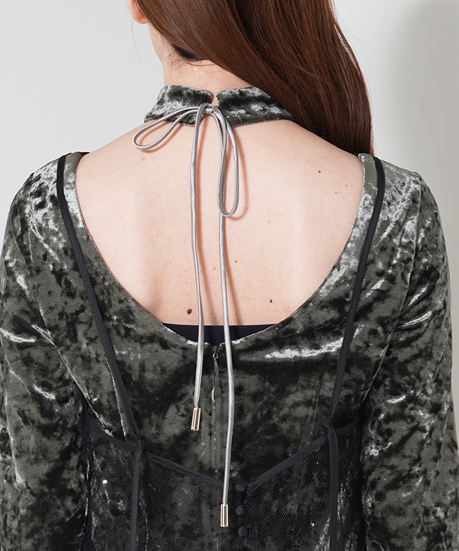 sparkle lace velour dress | DRESS | ROOM903 online