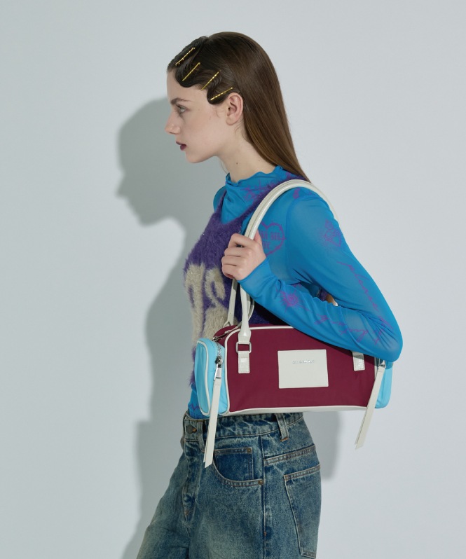 2トーンカラーナイロンバッグ