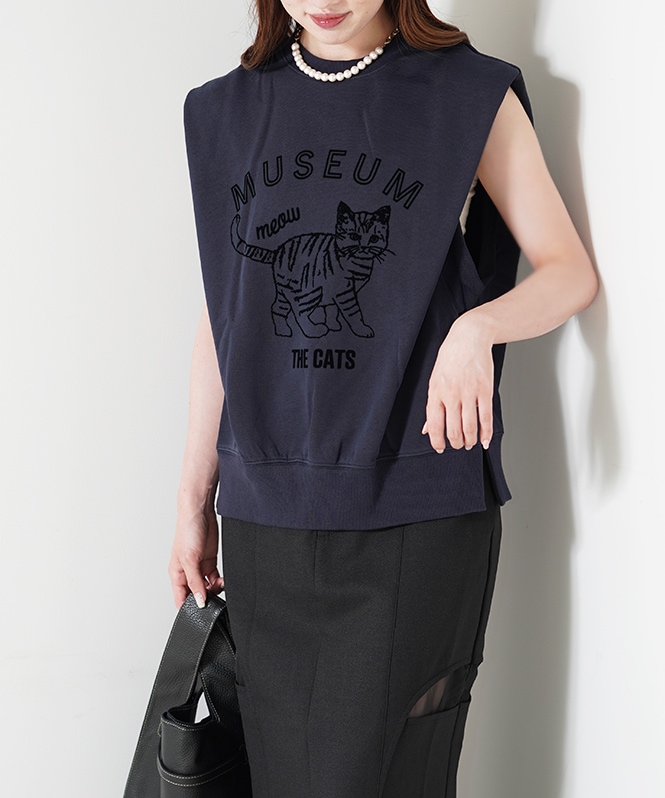 Pqran フロッキープリントプルオーバー