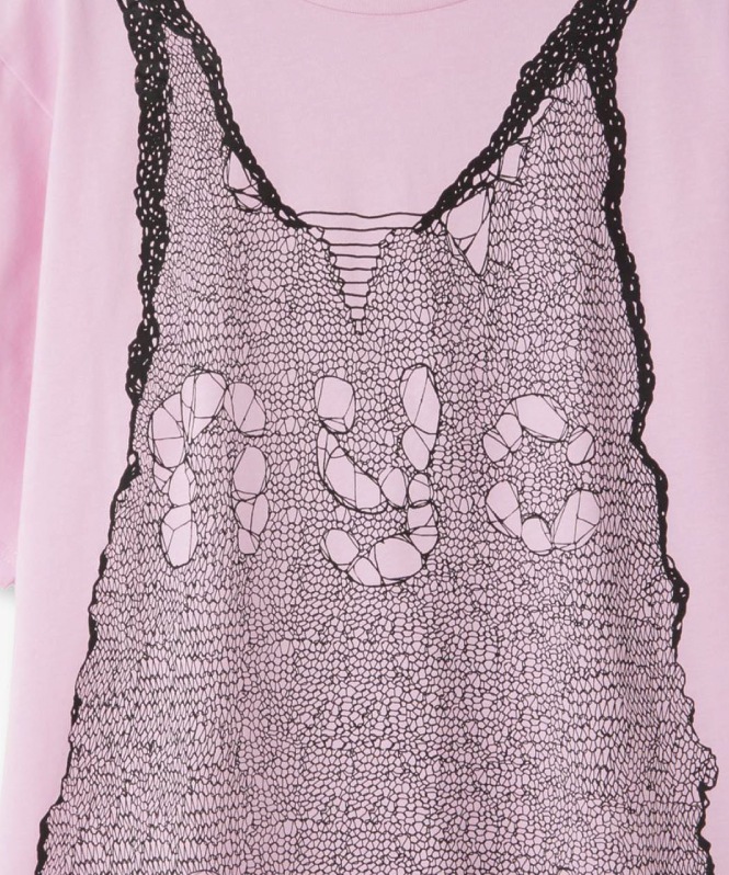 トロンプルイユプリントビッグTシャツ