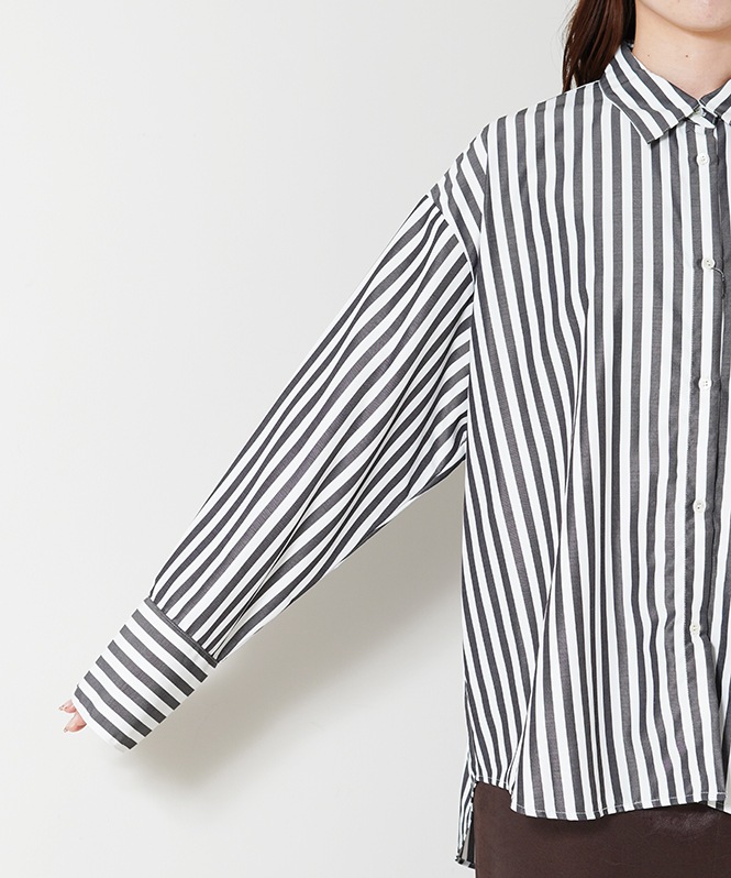 2WAYストライププリントシャツ