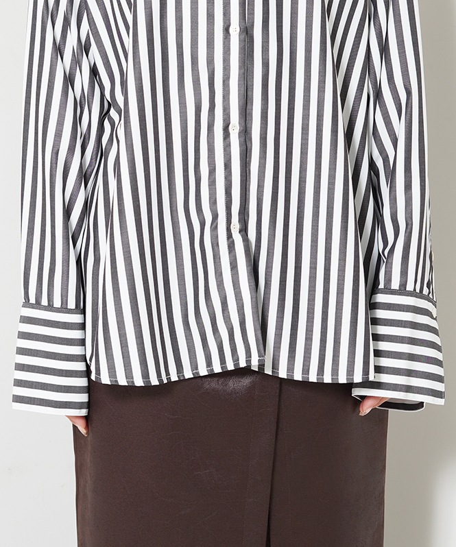 2WAYストライププリントシャツ