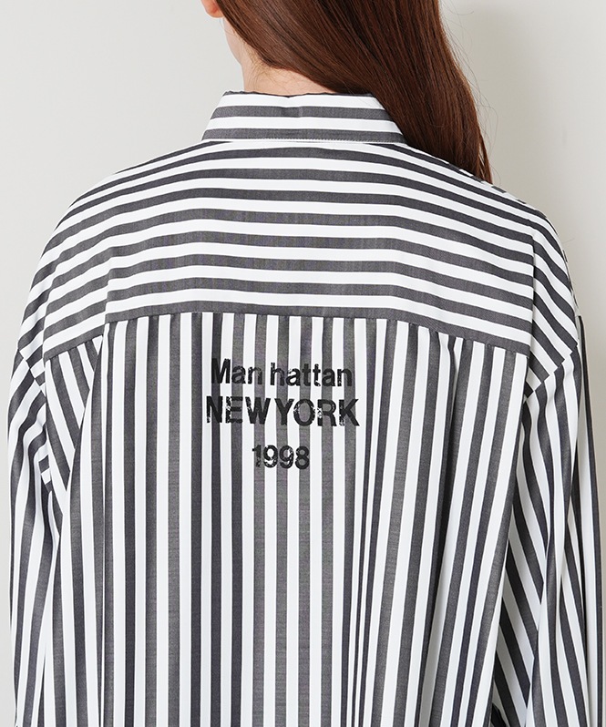 2WAYストライププリントシャツ