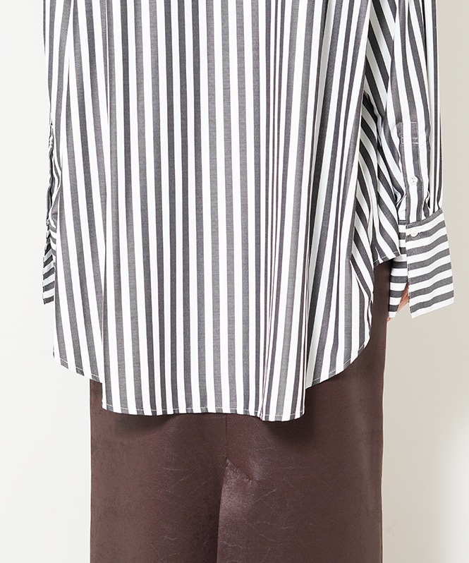 2WAYストライププリントシャツ