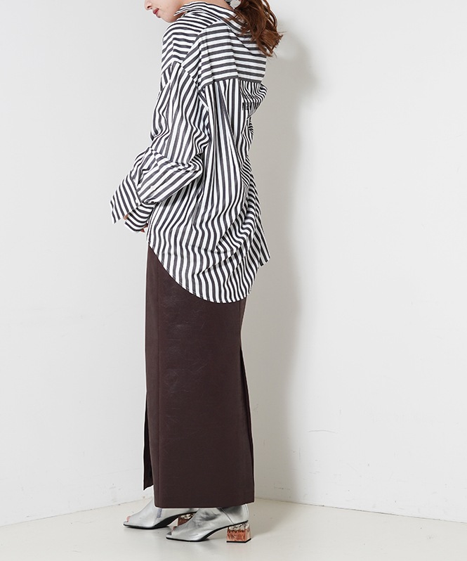 2WAYストライププリントシャツ