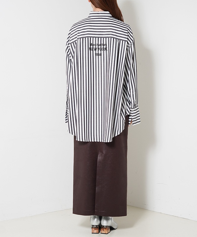 2WAYストライププリントシャツ