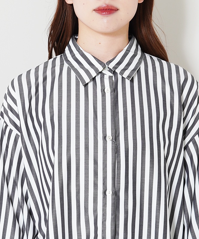 2WAYストライププリントシャツ
