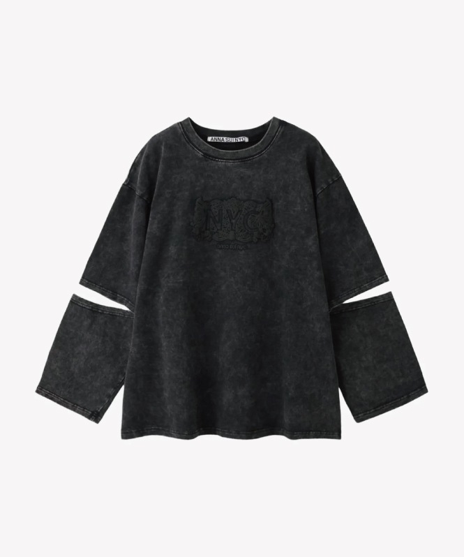 スリーブスラッシュロングTシャツ