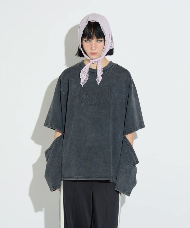 スリーブスラッシュロングTシャツ
