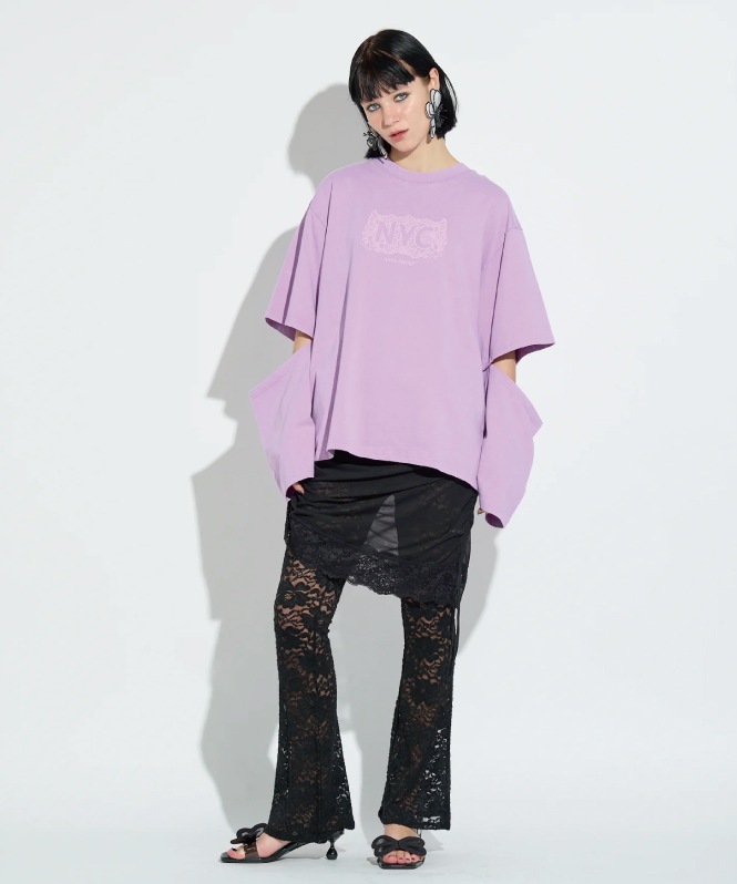 スリーブスラッシュロングTシャツ