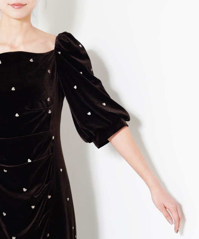 Sweetheart velour dress | DRESS,DRESS | ROOM903 online