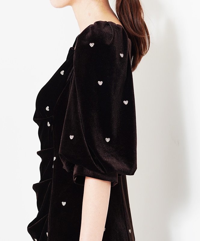 Sweetheart velour dress