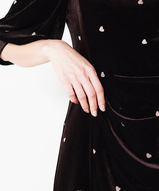 Sweetheart velour dress