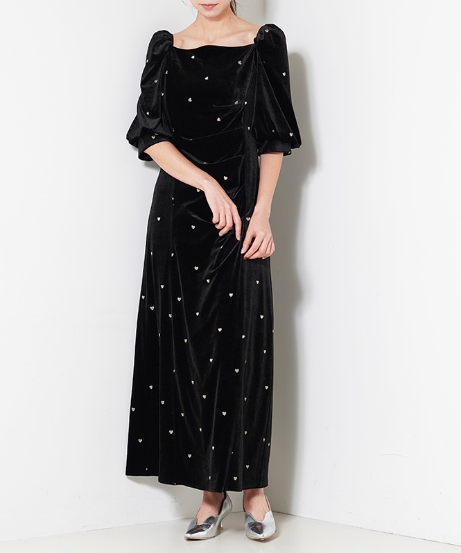 Sweetheart velour dress