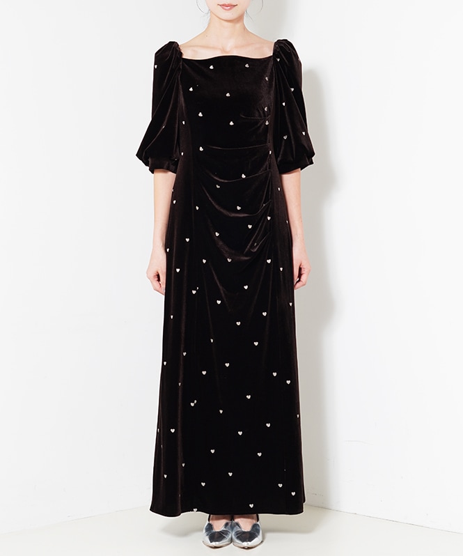 Sweetheart velour dress