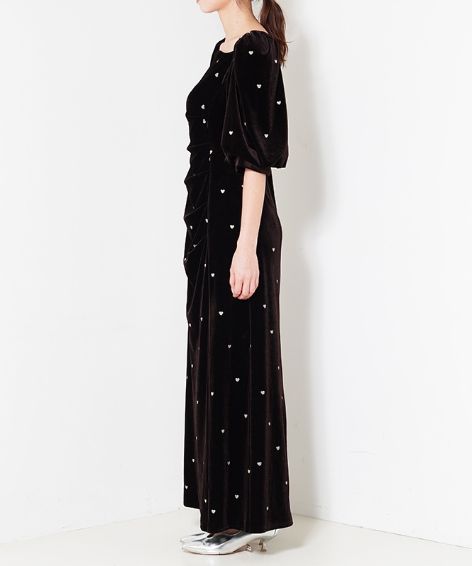 Sweetheart velour dress