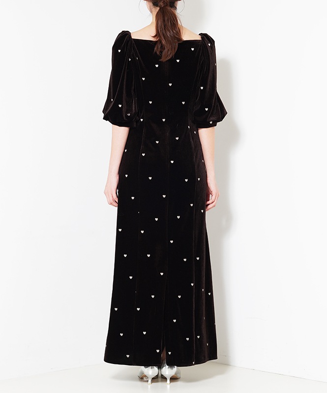 Sweetheart velour dress