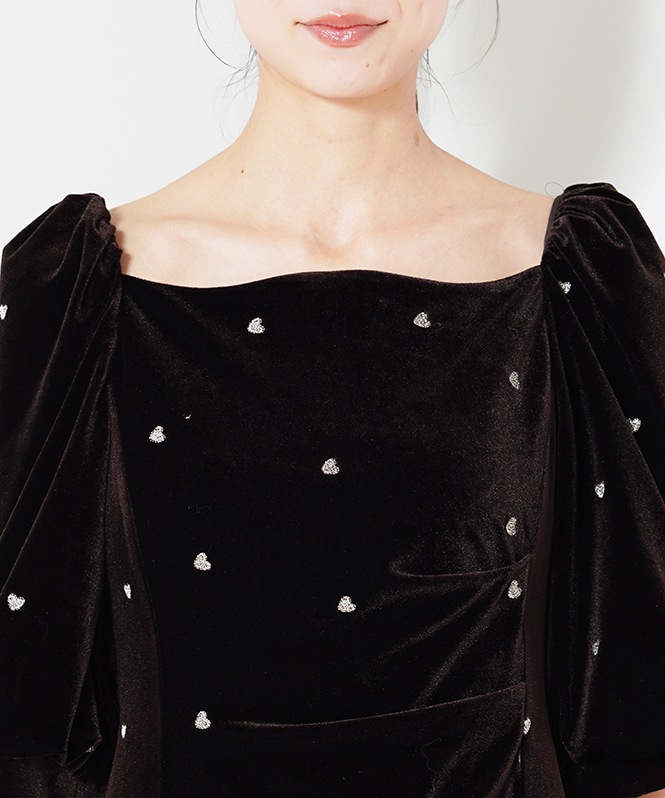 Sweetheart velour dress