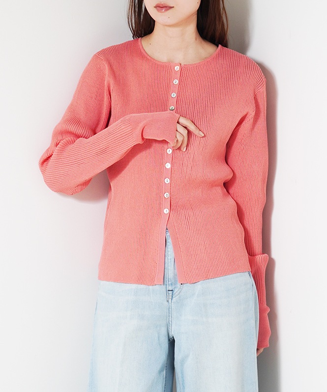 Sheer RIB Crew neck TOPS