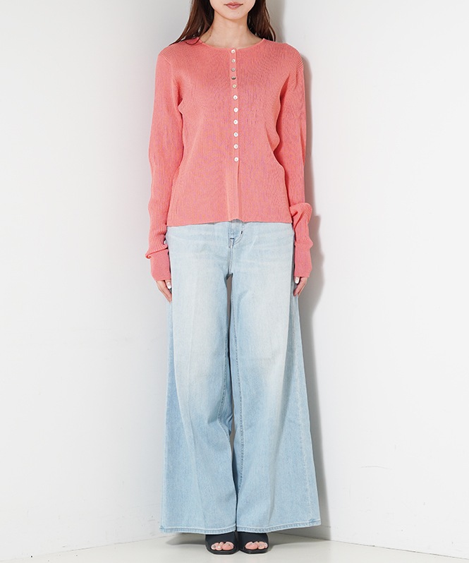 Sheer RIB Crew neck TOPS