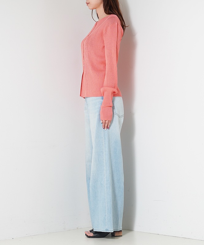 Sheer RIB Crew neck TOPS