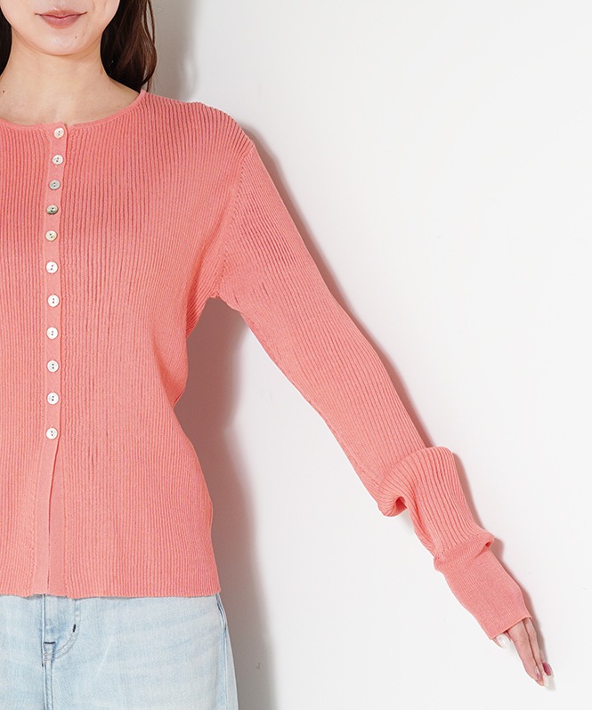 Sheer RIB Crew neck TOPS