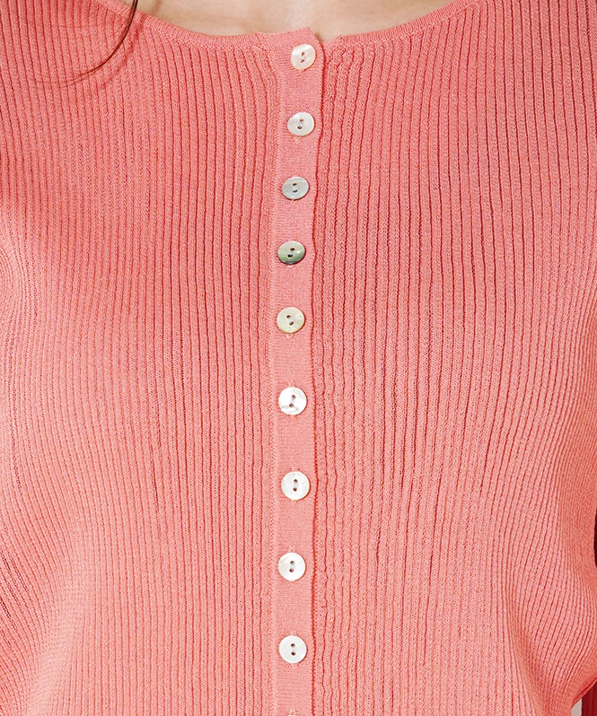 Sheer RIB Crew neck TOPS