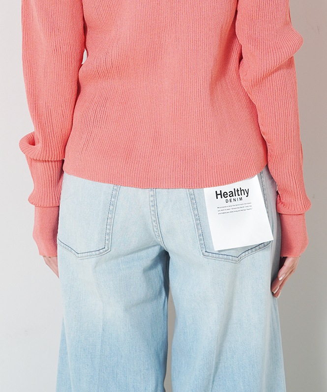 Sheer RIB Crew neck TOPS