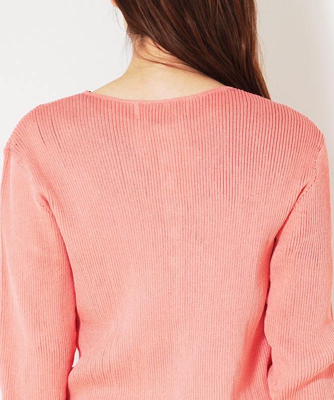 Sheer RIB Crew neck TOPS