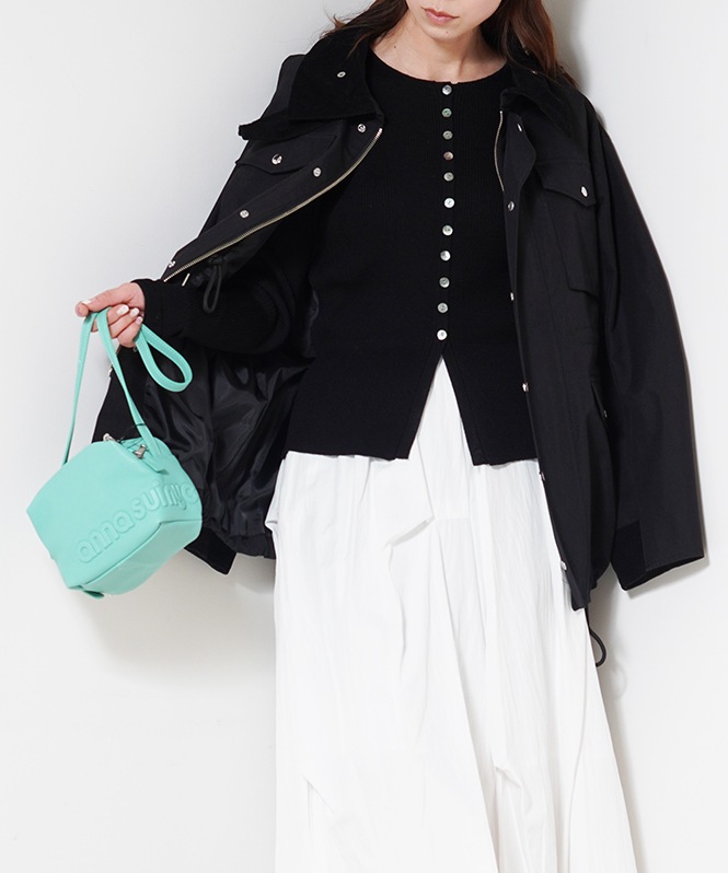 Sheer RIB Crew neck TOPS