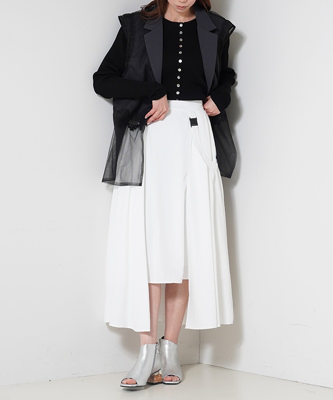 Sheer RIB Crew neck TOPS