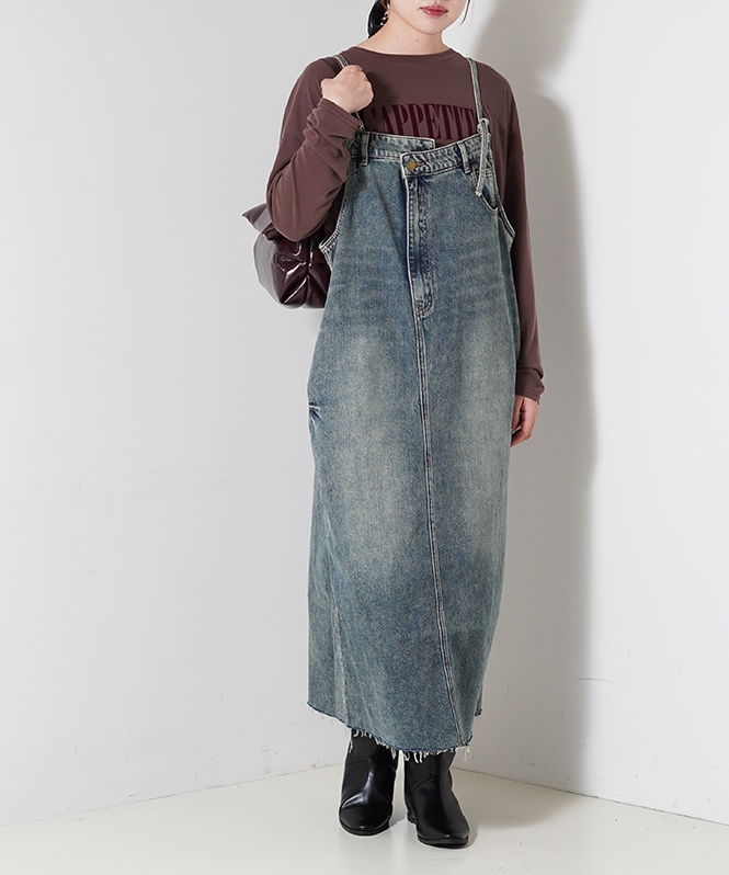 裾フリンジデニムジャンスカワンピース | ONEPIECE,デイリー | ROOM903