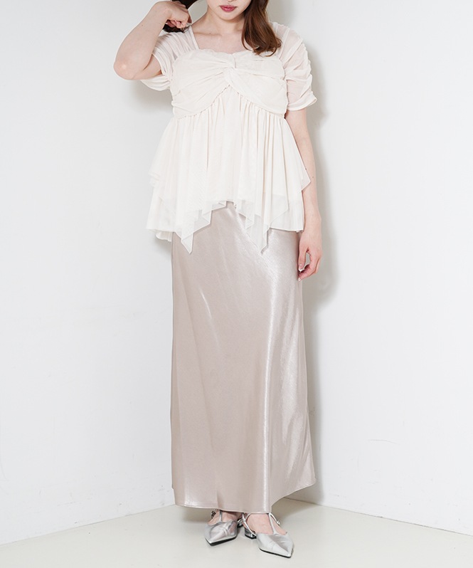 Satin Narrow Skirt Setup