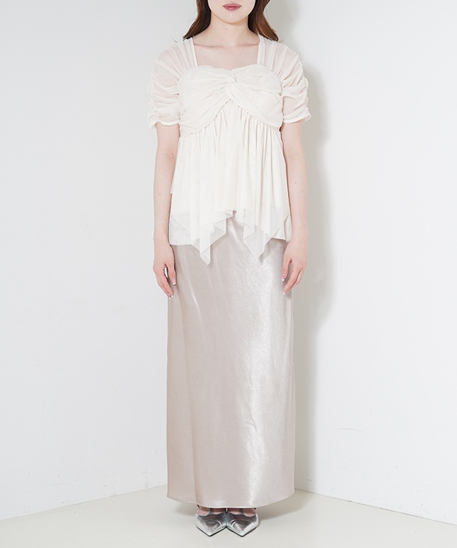 Satin Narrow Skirt Setup