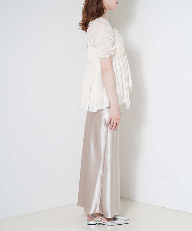 Satin Narrow Skirt Setup