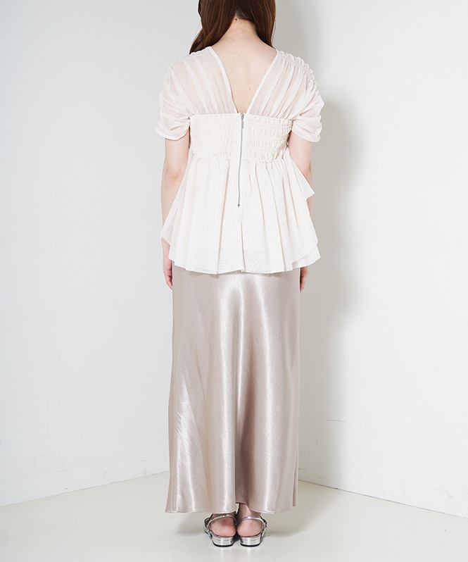 Satin Narrow Skirt Setup