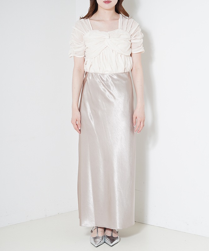 Satin Narrow Skirt Setup