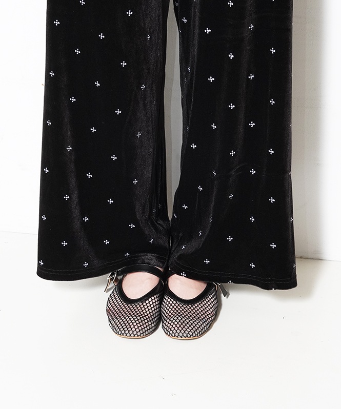 ベロア刺繍パンツ