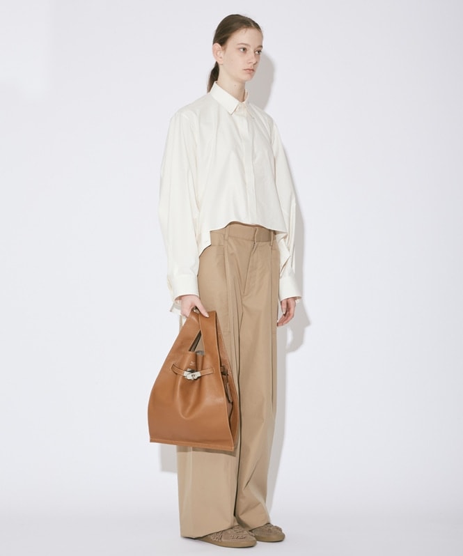 beautiful people laege market bag in shrink leathe