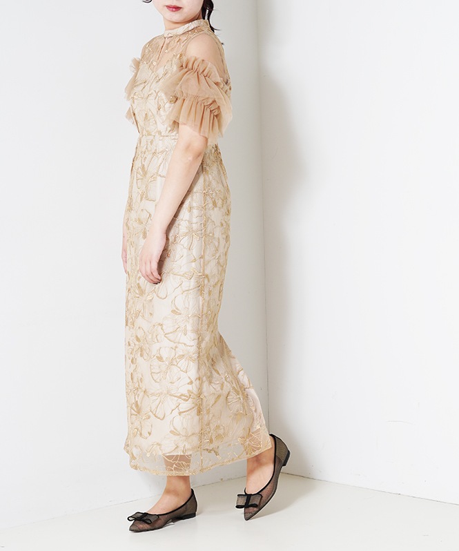 スーツ・フォーマル・ドレス key neck embroidery dress ANDRESD ANDRÉSD key neck embroidery dress key neck embroidery dress