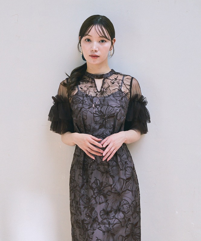 key neck embroidery dress | ALL ITEM | ROOM903 online