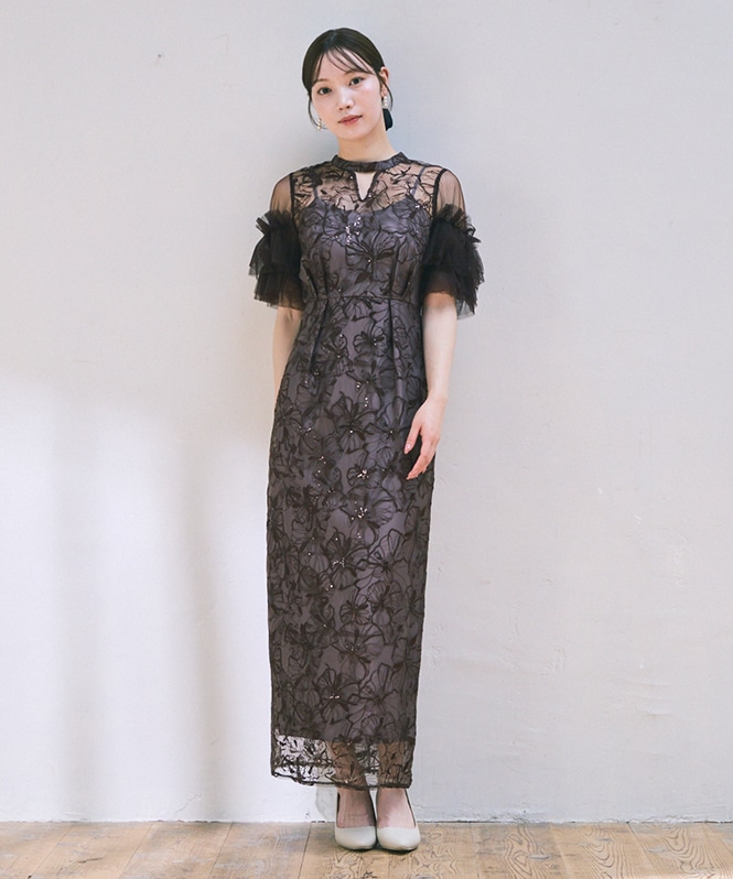 key neck embroidery dress | ALL ITEM | ROOM903 online