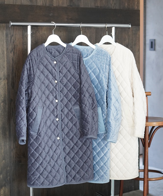 ベロアキルトコート