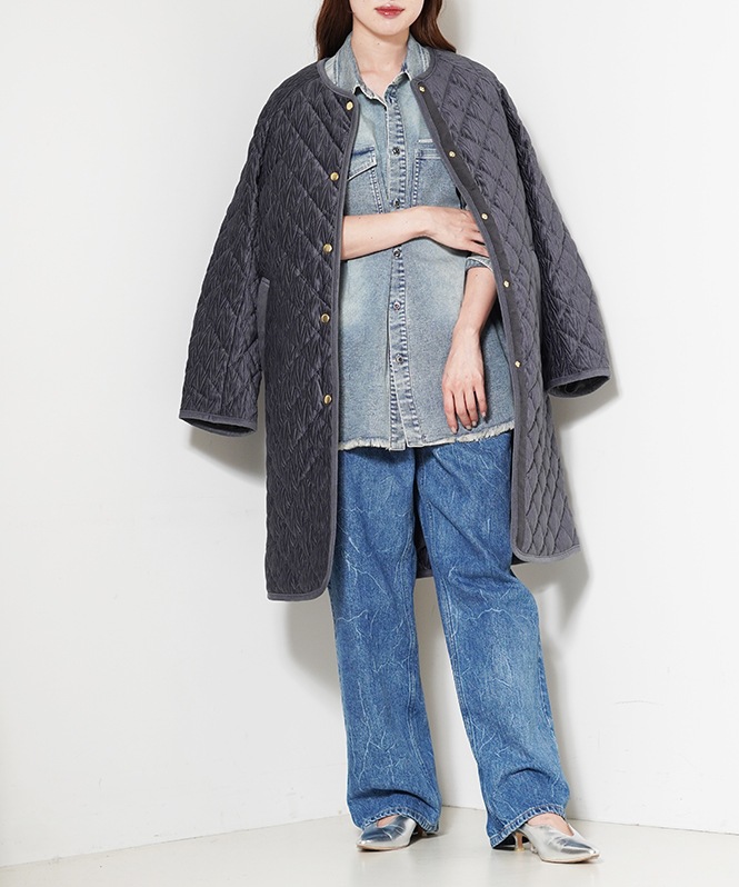 ベロアキルトコート