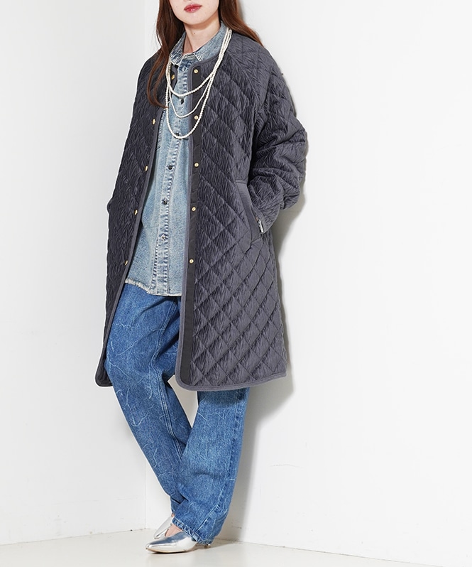 ベロアキルトコート