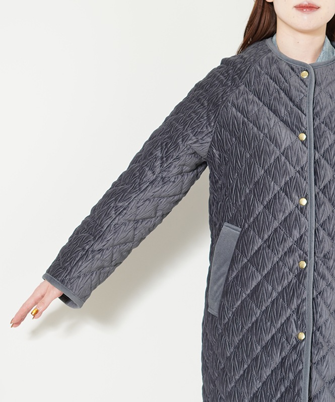 ベロアキルトコート