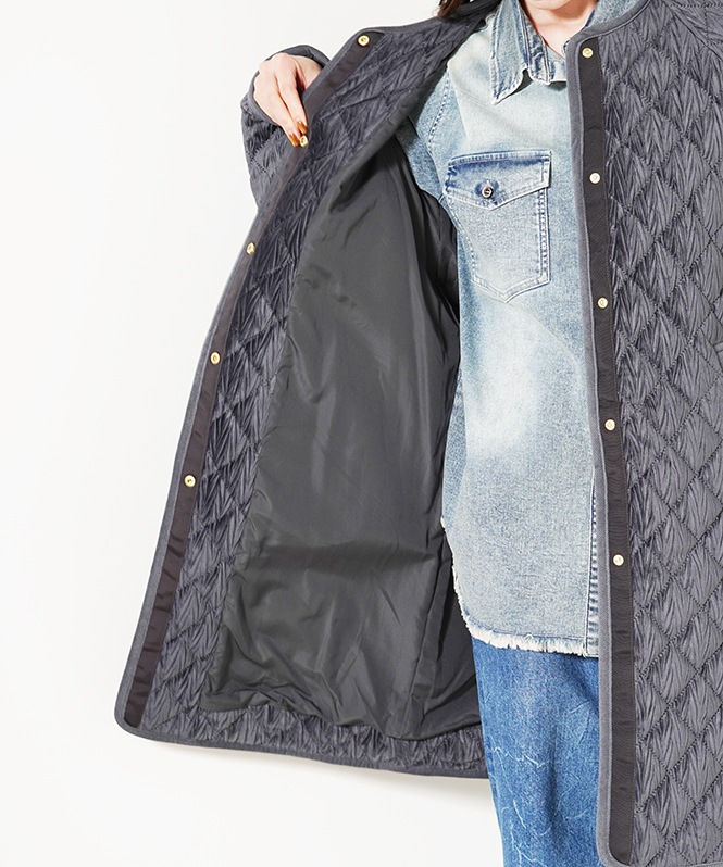 ベロアキルトコート