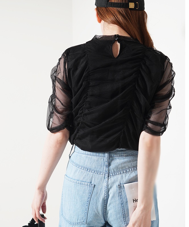 ギャザーチュールレイヤードTシャツ | TOPS,シャツ／ブラウス 