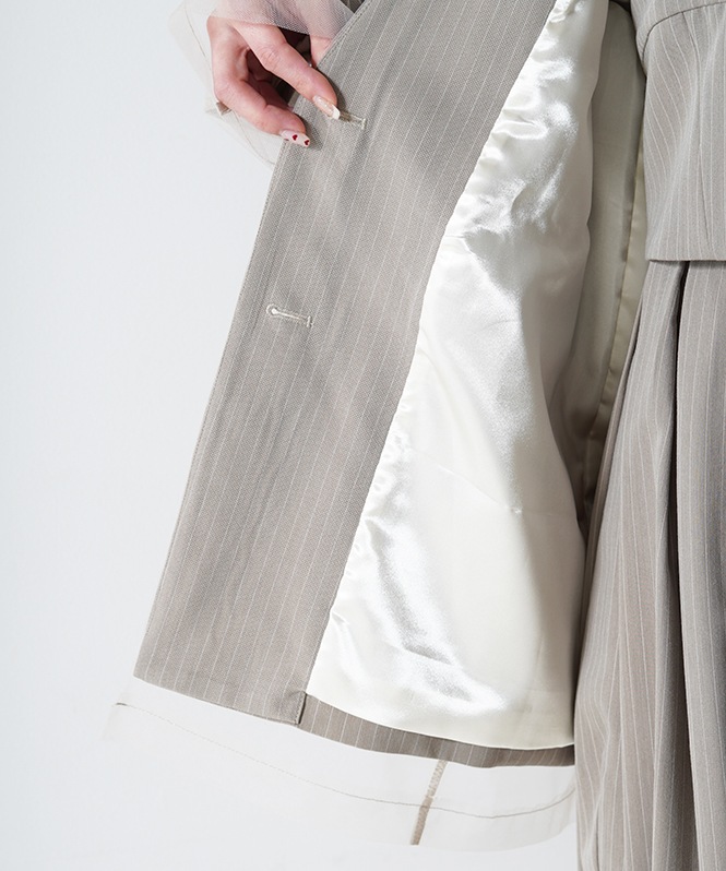 stripe layered tulle jacket | BRAND一覧,VALÉRIANE,ボレロ
